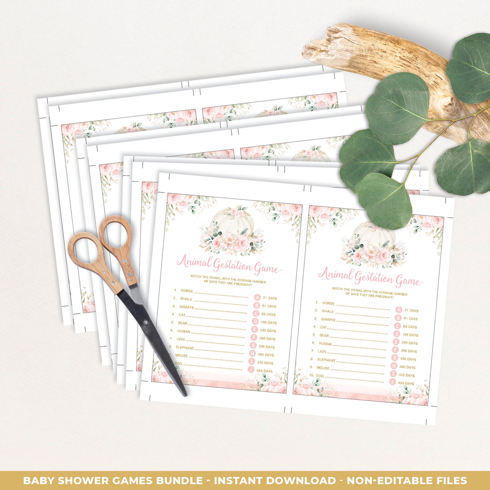 Pumpkin Baby Shower Games Bundle