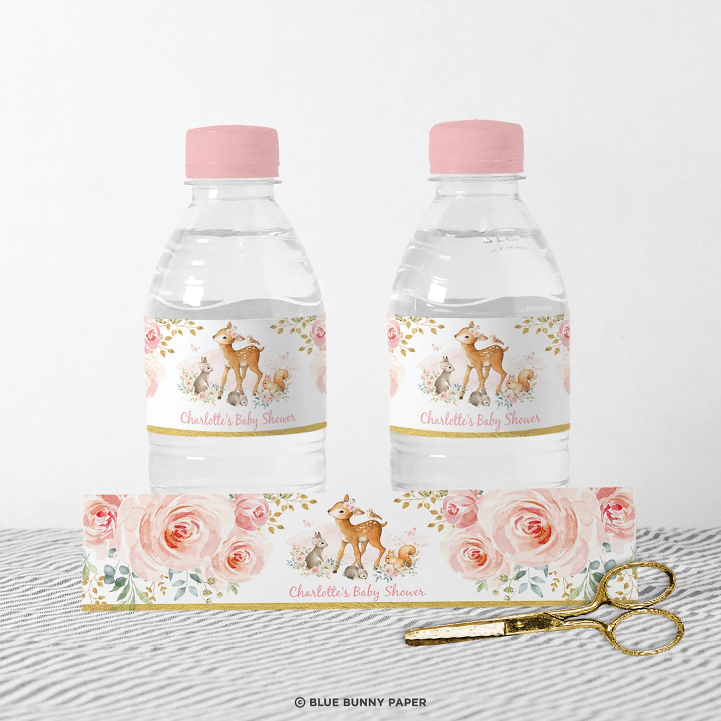 Girl Woodland Water Bottle Labels