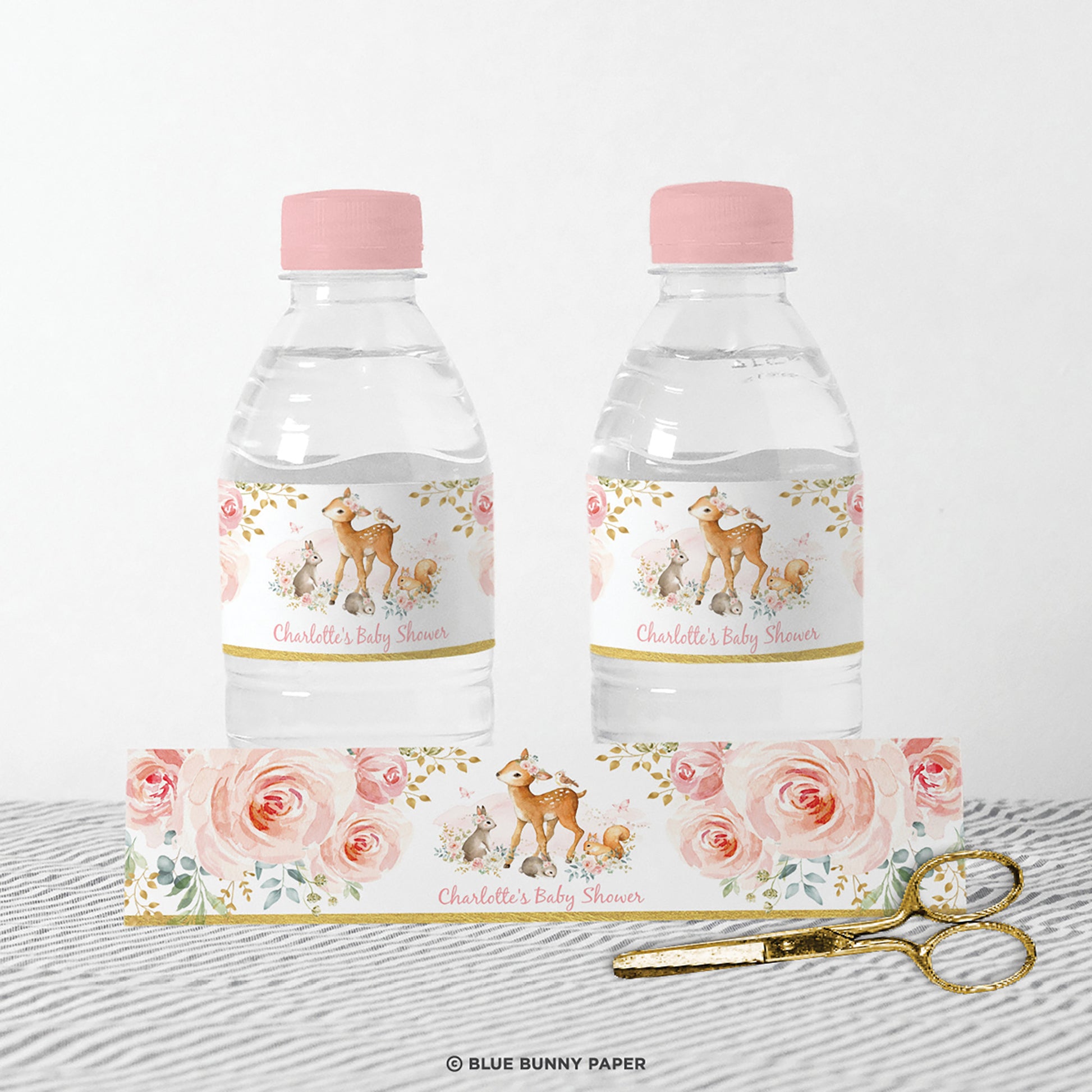 Girl Woodland Water Bottle Labels