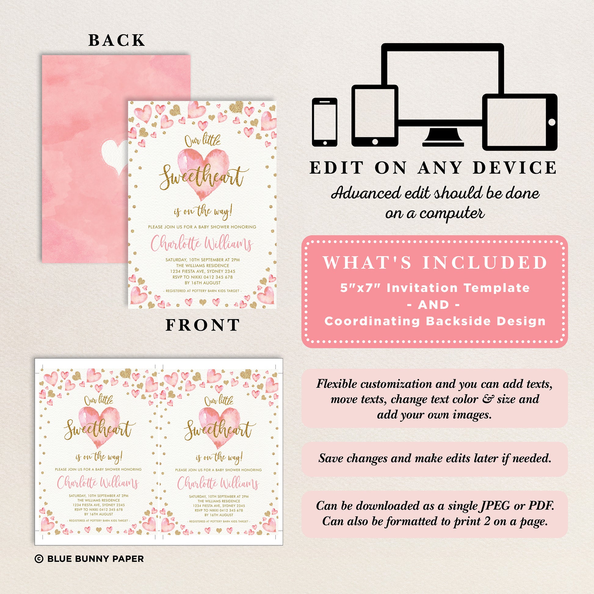 Valentines Baby Shower Invitation