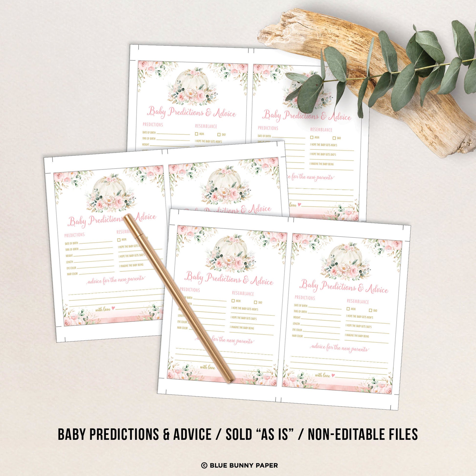 Baby Shower Predictions & Advice Game