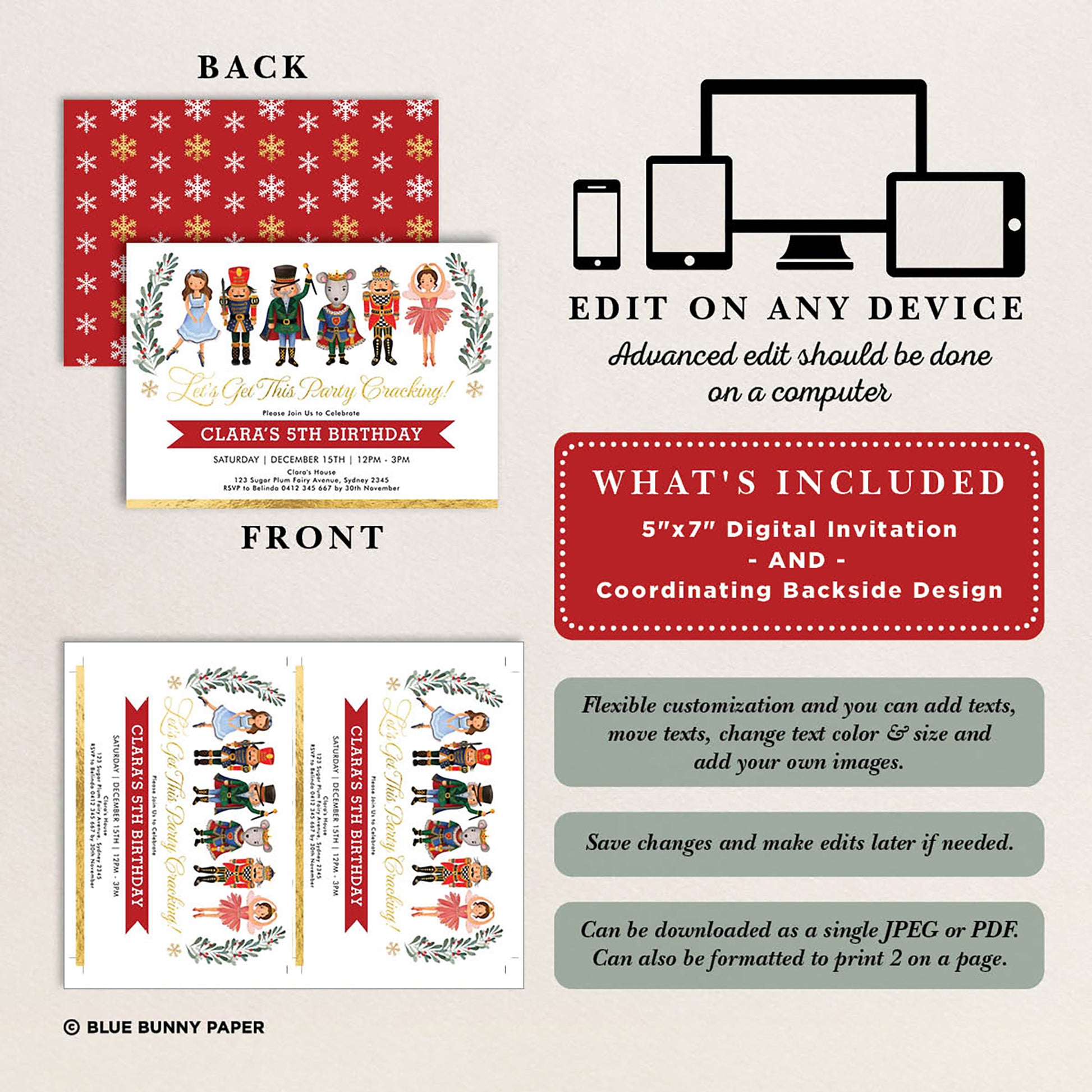 Nutcracker Birthday Invitation