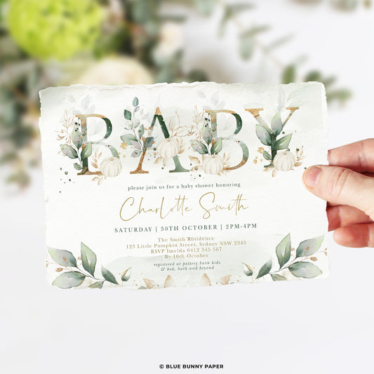 Pumpkin Baby Shower Invitation