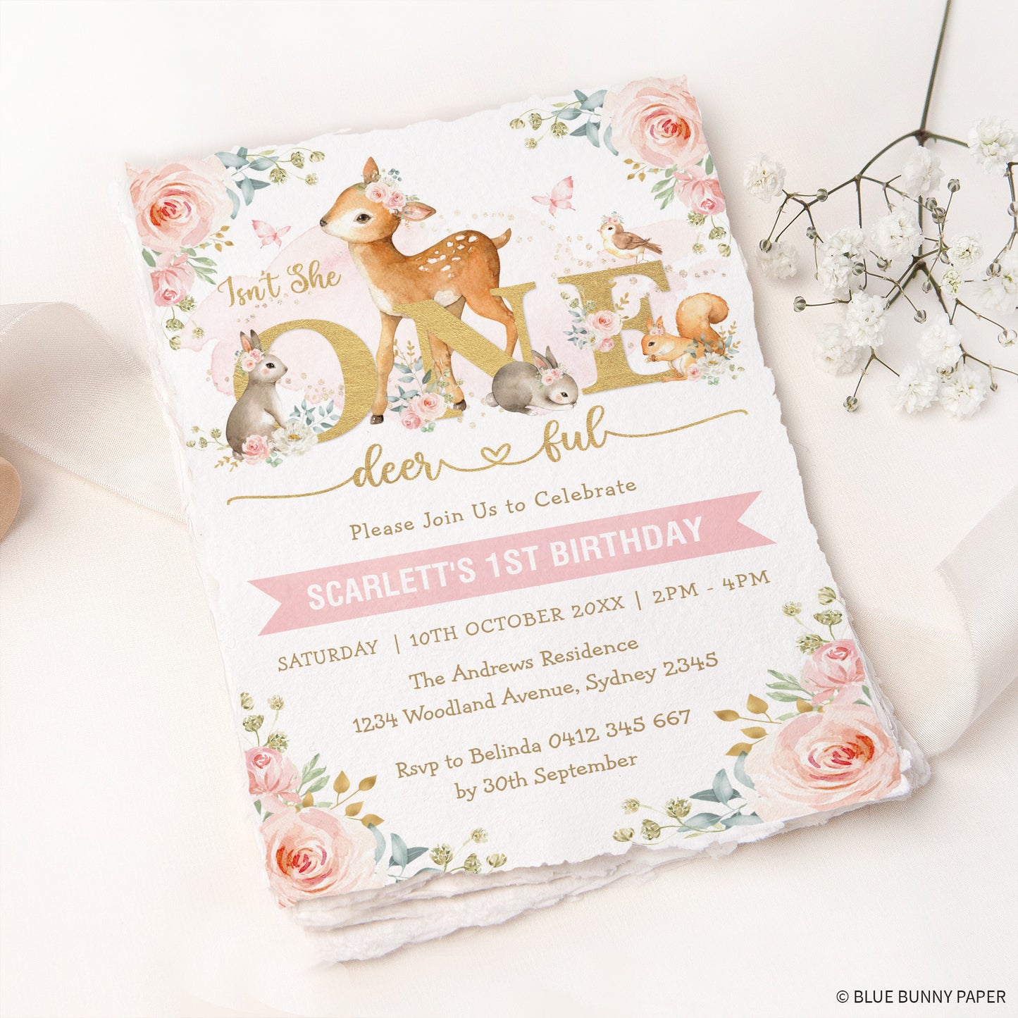 ONEdeerful Birthday Invitation