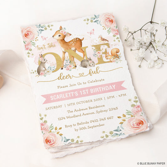 ONEdeerful Birthday Invitation
