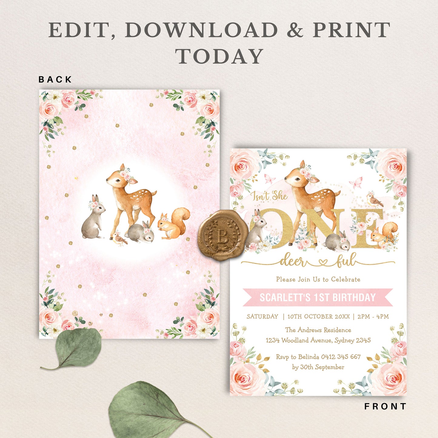 ONEdeerful Birthday Invitation
