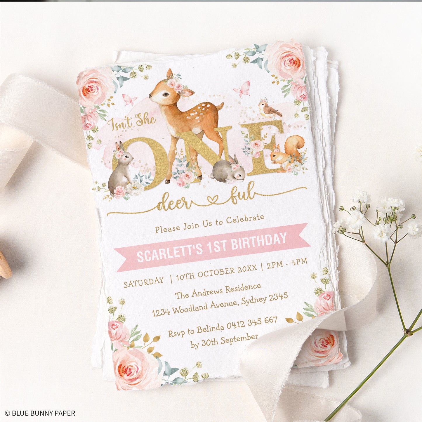 ONEdeerful Birthday Invitation