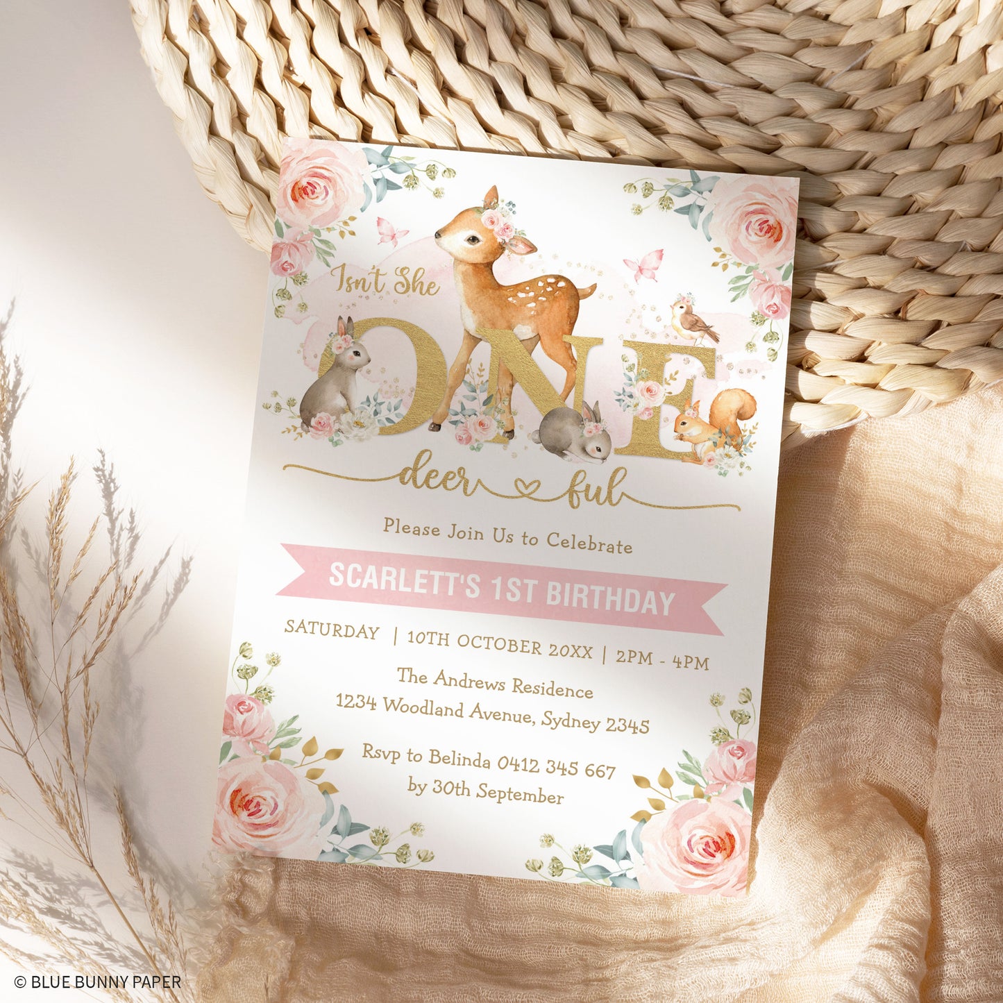 ONEdeerful Birthday Invitation